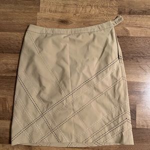 Tan skirt with cute brown and pink stitching design